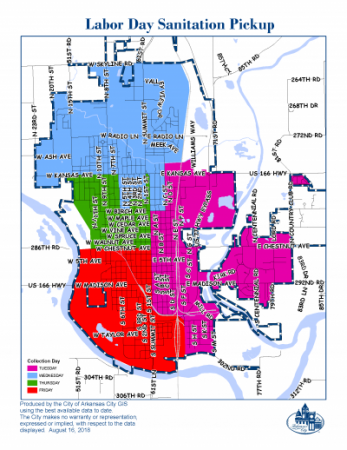 Labor Day 2022 Holiday Sanitation Map